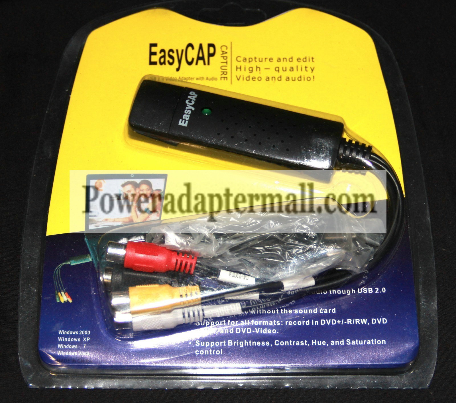 Audio EasyCAP USB 2.0 Capture Card converter RCA CVBS AV S-Video